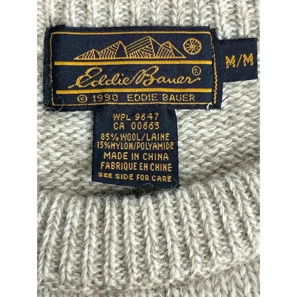 Eddie Bauer women’s Wool country Floral knit crewneck sweater wool blend size M - Picture 3 of 9